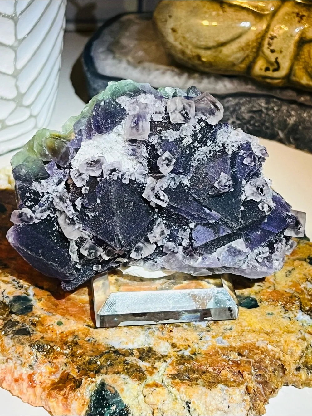 Beautiful 😍 Purple Octahedral Fluorite with Secondary Growth Fluorite